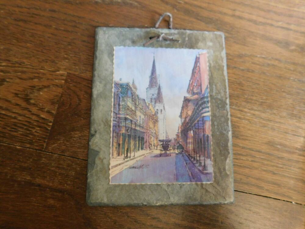 Antique New Orleans Roofing Slate 175 Yr Old Tile Archie's St Louis Church Art